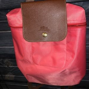 Pink Longchamp Nylon Backpack